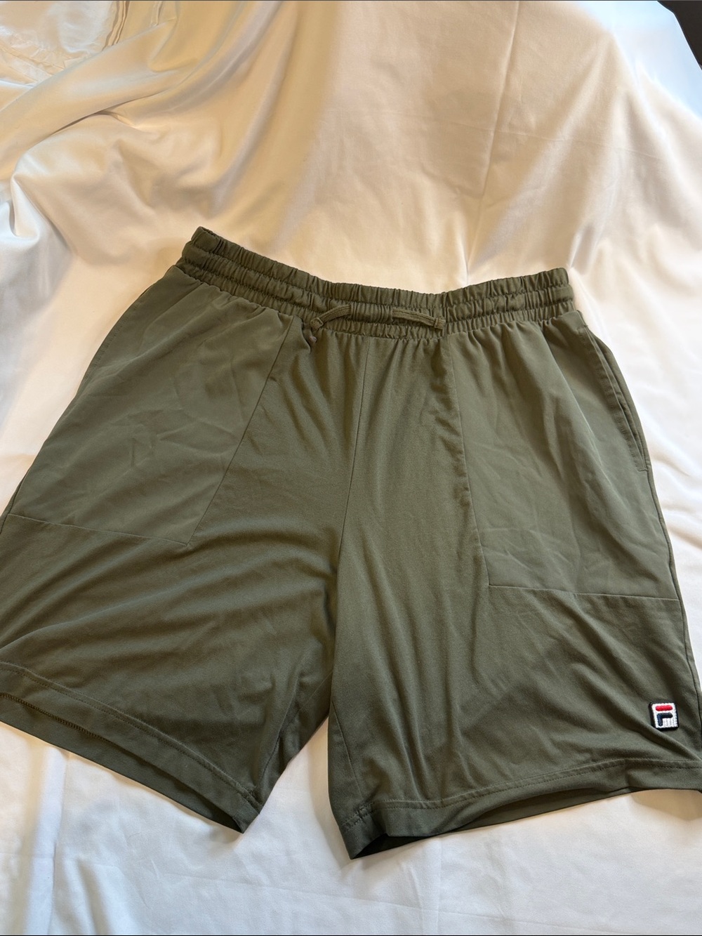 Fila Olive Green Men's Athletic Shorts with Elastic Waist
